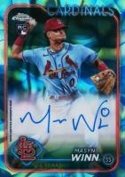 2024 Topps Chrome Update Chrome Rookie Autographs #RAMW Masyn Winn Aqua/Blue Lava Lamp Baseball Card