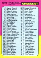 1975 Topps Mini #126 Checklist (1-132) Baseball Card