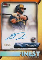 2024 Topps Finest Finest Rookie Design Variation Autographs #FRSF Sal Frelick Orange Refractor Baseball Card