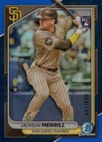 2024 Bowman Chrome #27 Jackson Merrill Blue Refractor Baseball Card