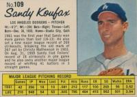 1962 Jell-O #109 Sandy Koufax Hand Cut Baseball Card