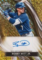 2024 Topps Chrome Black Autographs #BWJ Bobby Witt Jr. Gold Mini Diamond Refractor Baseball Card