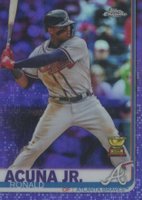 2019 Topps Chrome #117 Ronald Acuna Jr. Batting-Purple Refractor Baseball Card