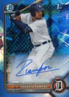 2022 Bowman Sapphire Edition Chrome Prospect Autographs #RC Roberto Campos Baseball Card