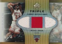 2006 Upper Deck Reflections Triple Fabric #TFRMJ Michael Jordan Gold Basketball Card