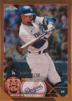 2023 Topps Chrome Logofractor Edition #150 Mookie Betts Gold Refractor Baseball Card