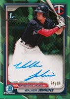 2024 Bowman Sapphire Edition Chrome Prospects Sapphire Autographs #WJ Walker Jenkins Green Baseball Card