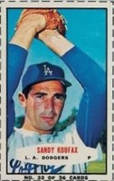 1965 Bazooka #32 Sandy Koufax Hand Cut-Hands Above Head Baseball Card