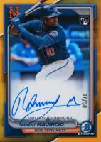 2024 Bowman Chrome Chrome Rookie Autographs #CRARM Ronny Mauricio Gold Refractor Baseball Card