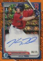 2024 Bowman Chrome Prospect Autographs #CPAKT Kyle Teel Orange Shimmer Refractor Baseball Card