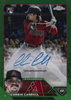 2023 Topps Chrome Logofractor Edition Refractor Chrome Autograph #RCACC Corbin Carroll Green Baseball Card