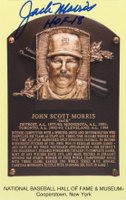 1999 Hall of Fame Autographs # Jack Morris Yellow HOF Plaque Baseball Card