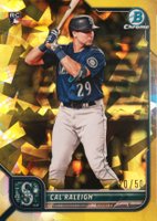 2022 Bowman Chrome Sapphire Edition #51 Cal Raleigh Yellow Baseball Card
