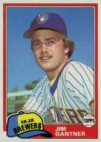1981 Topps #482 Jim Gantner Baseball Card