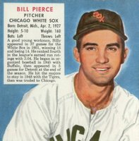 1952 Red Man Tobacco # Billy Pierce Hand Cut-Without Tab Baseball Card