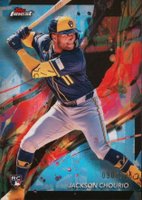 2024 Topps Finest #11 Jackson Chourio Sky Blue Refractor Baseball Card