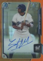 2015 Bowman Chrome Draft Pick Autograph #BCATC Trent Clark Orange Refractor Baseball Card