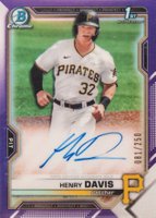 2021 Bowman Draft Chrome Draft Pick Autographs #CDAHD Henry Davis Purple Refractor Baseball Card