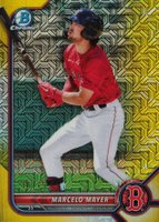 2022 Bowman Mega Box Chrome #126 Marcelo Mayer Yellow Refractor Baseball Card