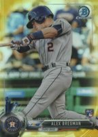 2017 Bowman Chrome #12 Alex Bregman Gray Uniform-Gold Refractor Baseball Card