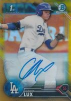 2016 Bowman Draft Chrome Draft Picks Autographs #CDAGL Gavin Lux Gold Refractor Baseball Card