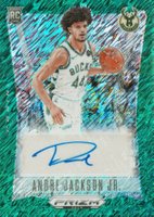 2023 Panini Prizm Deca Signatures #DSAJJ Andre Jackson Jr. Green Shimmer Fotl Basketball Card