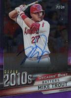 2020 Topps Clearly Authentic Decades' Best Autographs #MT Mike Trout Purple Baseball Card