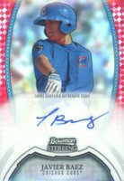 2011 Bowman Sterling Prospects Autographs #BSPJB Javier Baez Red Refractor 1/1 Baseball Card