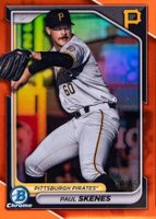 2024 Bowman Chrome Prospects #BCP125 Paul Skenes Orange Refractor Baseball Card