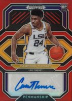 2021 Panini Prizm Draft Picks College Penmanship #CPCTH Cameron Thomas Red Prizm Basketball Card