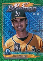2024 Bowman Chrome Mega Box My 1st Bowman #40 Jacob Wilson Green Refractor Baseball Card