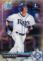 2017 Bowman Draft #BDC100 Brendan McKay Chrome-White Jersey-Refractor Baseball Card