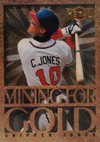 1996 Metal Universe Mining For Gold #8 Chipper Jones Baseball Card