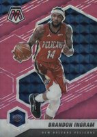 2020 Panini Mosaic #184 Brandon Ingram Pink Fluorescent Basketball Card