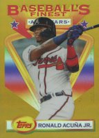 2020 Finest Flashbacks #99 Ronald Acuna Jr. Gold Refractor Baseball Card