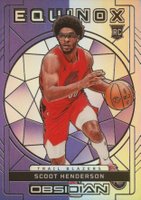 2023 Panini Obsidian Equinox #18 Scoot Henderson Electric Etch Purple Flood Basketball Card