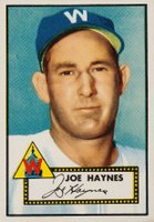 1952 Topps #145 Joe Haynes Cream back Baseball Card