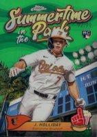 2024 Topps Chrome Summertime in the Park #8 Jackson Holliday Green Refractor Baseball Card