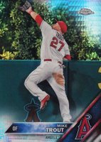 2016 Topps Chrome #1 Mike Trout Jumping-Prism Refractor Baseball Card