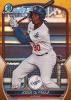 2023 Bowman Draft #BDC132 Josue de Paula Chrome-Gold Baseball Card