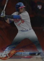 2018 Topps Clearly Authentic #RA Ronald Acuna Autograph-Red Baseball Card