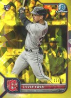 2022 Bowman Chrome Sapphire Edition #39 Steven Kwan Yellow Baseball Card