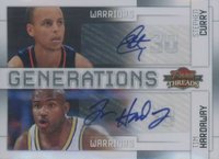 2009 Panini Threads Generations  #8 Stephen Curry/Tim Hardaway Autographs Basketball Card