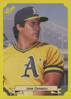 1987 Classic Travel Update Yellow #125 Jose Canseco Yellow Back Baseball Card