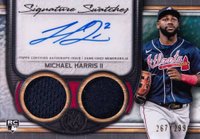 2023 Topps Museum Collection Single-Player Signature Swatches Dual Relic Autographs #MH Michael Harris II Baseball Card