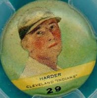 1932 Orbit Gum Pins Numbered #29 Mel Harder Baseball Card