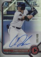 2022 Bowman Draft Chrome Draft Pick Autographs #CDACD Chase Delauter Refractor Baseball Card
