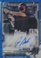 2021 Bowman Draft Chrome Draft Pick Autographs #CDAJMA Joe Mack Blue Wave Refractor Baseball Card