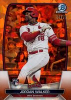 2023 Bowman Chrome Sapphire Edition #18 Jordan Walker Orange Baseball Card