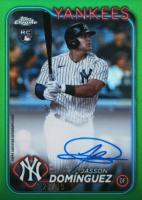 2024 Topps Chrome Rookie Autographs #RAJDZ Jasson Dominguez Green Refractor Baseball Card